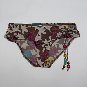 Vintage GAP Hipster Bikini Bottom – XS – Floral Print with Beaded Ties